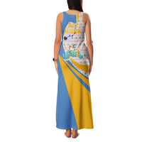 Somalia Christmas Family Matching Tank Maxi Dress and Hawaiian Shirt with Santa Cheetah Christmas Tree Village Scene and Festive Snowflake - Wonder Print Shop