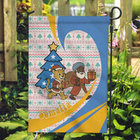 Somalia Christmas Garden Flag with Santa Cheetah Christmas Tree Village Scene and Festive Snowflake - Wonder Print Shop