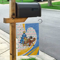 Somalia Christmas Garden Flag with Santa Cheetah Christmas Tree Village Scene and Festive Snowflake - Wonder Print Shop