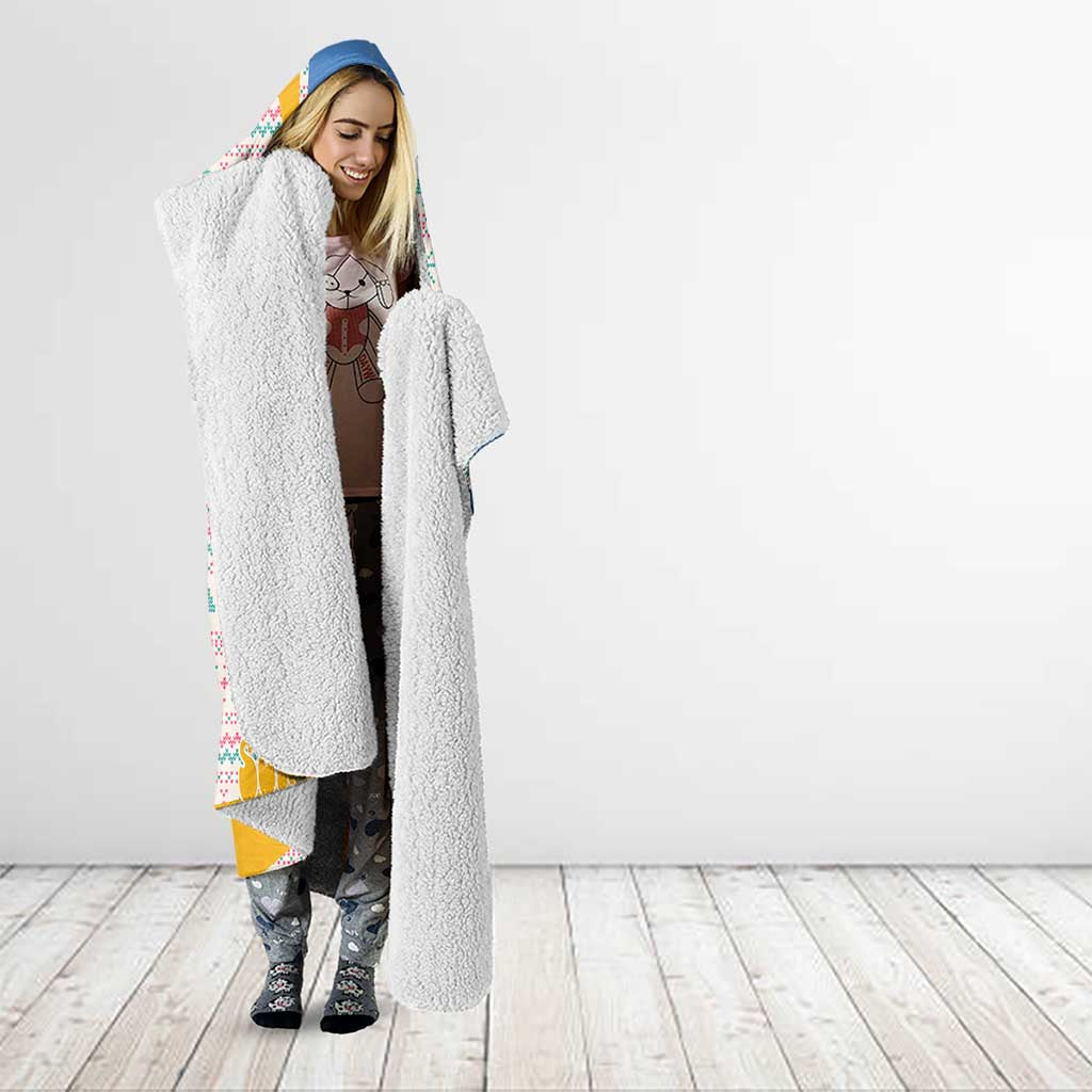 Somalia Christmas Hooded Blanket with Santa Cheetah Christmas Tree Village Scene and Festive Snowflake - Wonder Print Shop