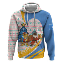 Somalia Christmas Hoodie with Santa Cheetah Christmas Tree Village Scene and Festive Snowflake - Wonder Print Shop