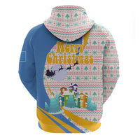 Somalia Christmas Hoodie with Santa Cheetah Christmas Tree Village Scene and Festive Snowflake - Wonder Print Shop