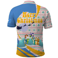 Somalia Christmas Polo Shirt with Santa Cheetah Christmas Tree Village Scene and Festive Snowflake - Wonder Print Shop