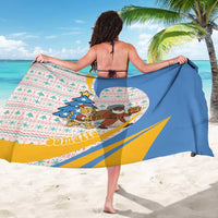 Somalia Christmas Sarong with Santa Cheetah Christmas Tree Village Scene and Festive Snowflake - Wonder Print Shop