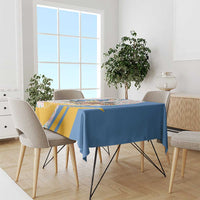 Somalia Christmas Tablecloth with Santa Cheetah Christmas Tree Village Scene and Festive Snowflake - Wonder Print Shop