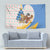 Somalia Christmas Tapestry with Santa Cheetah Christmas Tree Village Scene and Festive Snowflake - Wonder Print Shop
