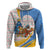 Somalia Christmas Zip Hoodie with Santa Cheetah Christmas Tree Village Scene and Festive Snowflake - Wonder Print Shop