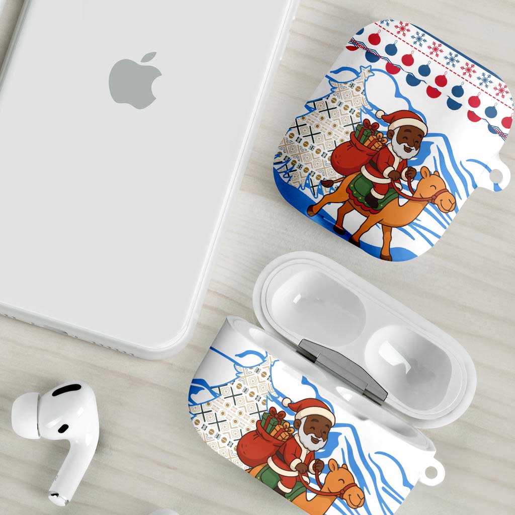 Somalia Christmas AirPods Case with Santa on Camel Christmas Tree Ornaments Candy Canes and Snowflake - Wonder Print Shop