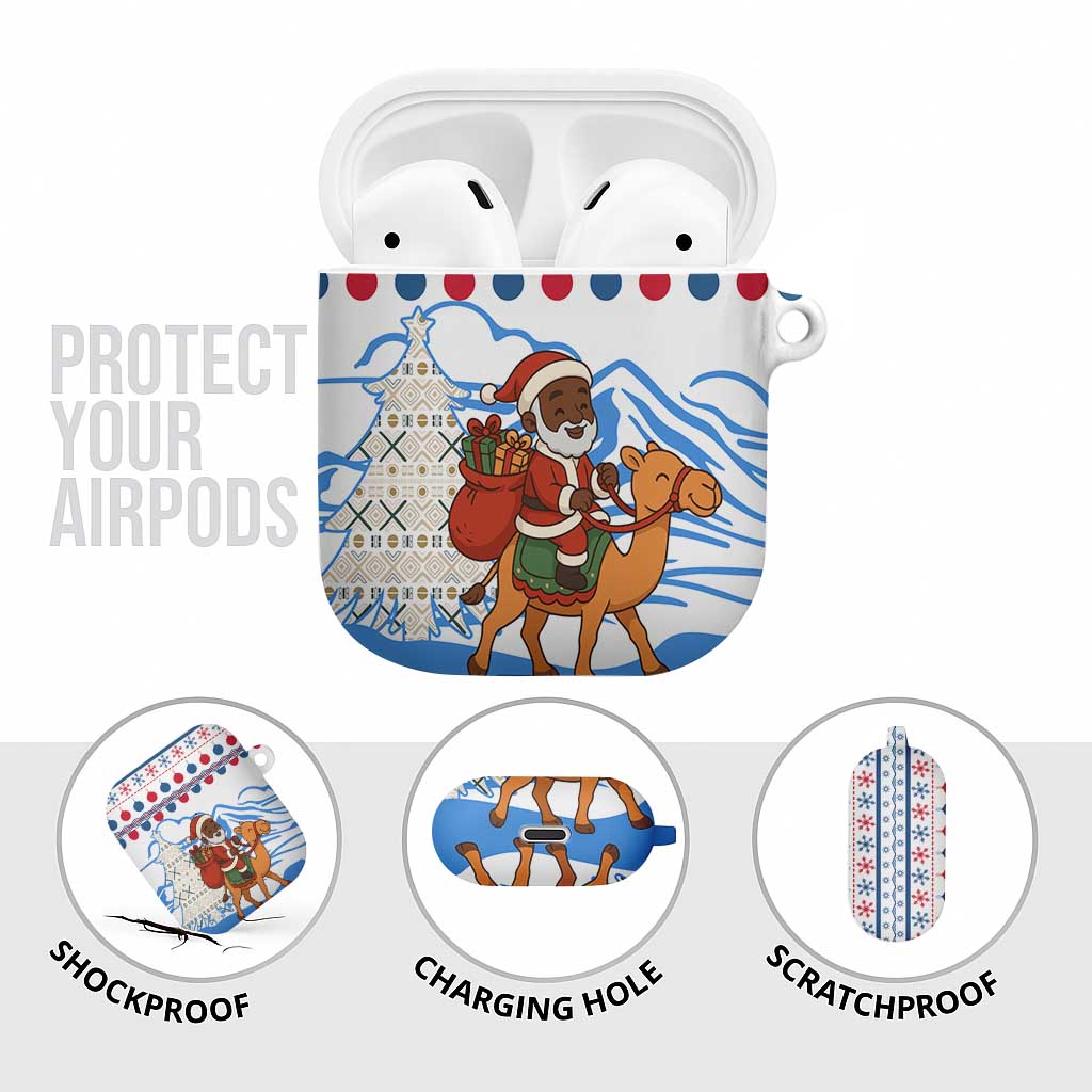 Somalia Christmas AirPods Case with Santa on Camel Christmas Tree Ornaments Candy Canes and Snowflake - Wonder Print Shop