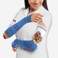 Somalia Christmas Arm Sleeves with Santa on Camel Christmas Tree Ornaments Candy Canes and Snowflake - Wonder Print Shop