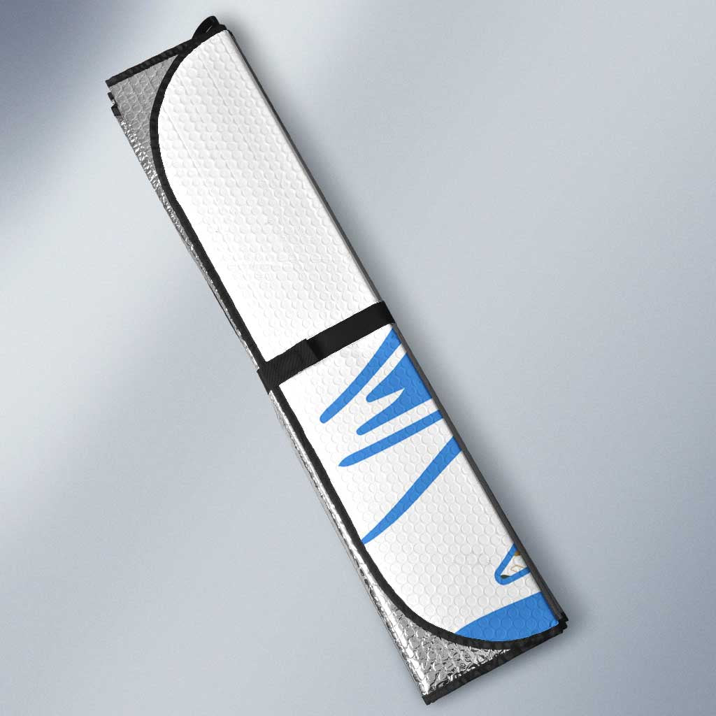 Somalia Christmas Auto Sun Shade with Santa on Camel Christmas Tree Ornaments Candy Canes and Snowflake - Wonder Print Shop