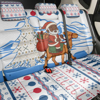 Somalia Christmas Back Car Seat Cover with Santa on Camel Christmas Tree Ornaments Candy Canes and Snowflake - Wonder Print Shop