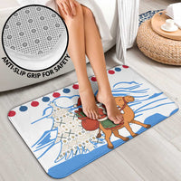 Somalia Christmas Bathroom Set with Santa on Camel Christmas Tree Ornaments Candy Canes and Snowflake - Wonder Print Shop