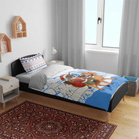 Somalia Christmas Bedding Set with Santa on Camel Christmas Tree Ornaments Candy Canes and Snowflake - Wonder Print Shop