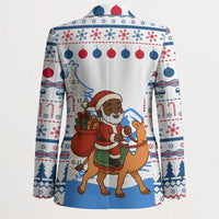 Somalia Christmas Blazer with Santa on Camel Christmas Tree Ornaments Candy Canes and Snowflake - Wonder Print Shop