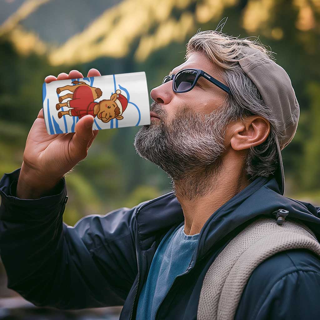 Somalia Christmas 4 in 1 Can Cooler Tumbler with Santa on Camel Christmas Tree Ornaments Candy Canes and Snowflake - Wonder Print Shop