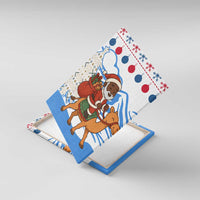 Somalia Christmas Canvas Wall Art with Santa on Camel Christmas Tree Ornaments Candy Canes and Snowflake - Wonder Print Shop