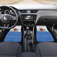 Somalia Christmas Car Mats with Santa on Camel Christmas Tree Ornaments Candy Canes and Snowflake - Wonder Print Shop