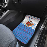 Somalia Christmas Car Mats with Santa on Camel Christmas Tree Ornaments Candy Canes and Snowflake - Wonder Print Shop