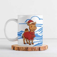 Somalia Christmas Ceramic Mug with Santa on Camel Christmas Tree Ornaments Candy Canes and Snowflake - Wonder Print Shop