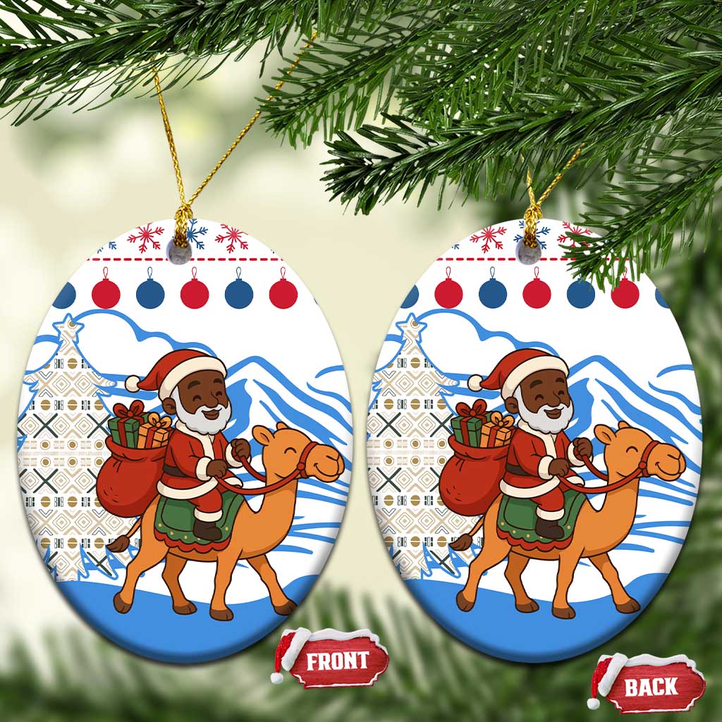 Somalia Christmas Ceramic Ornament with Santa on Camel Christmas Tree Ornaments Candy Canes and Snowflake - Wonder Print Shop