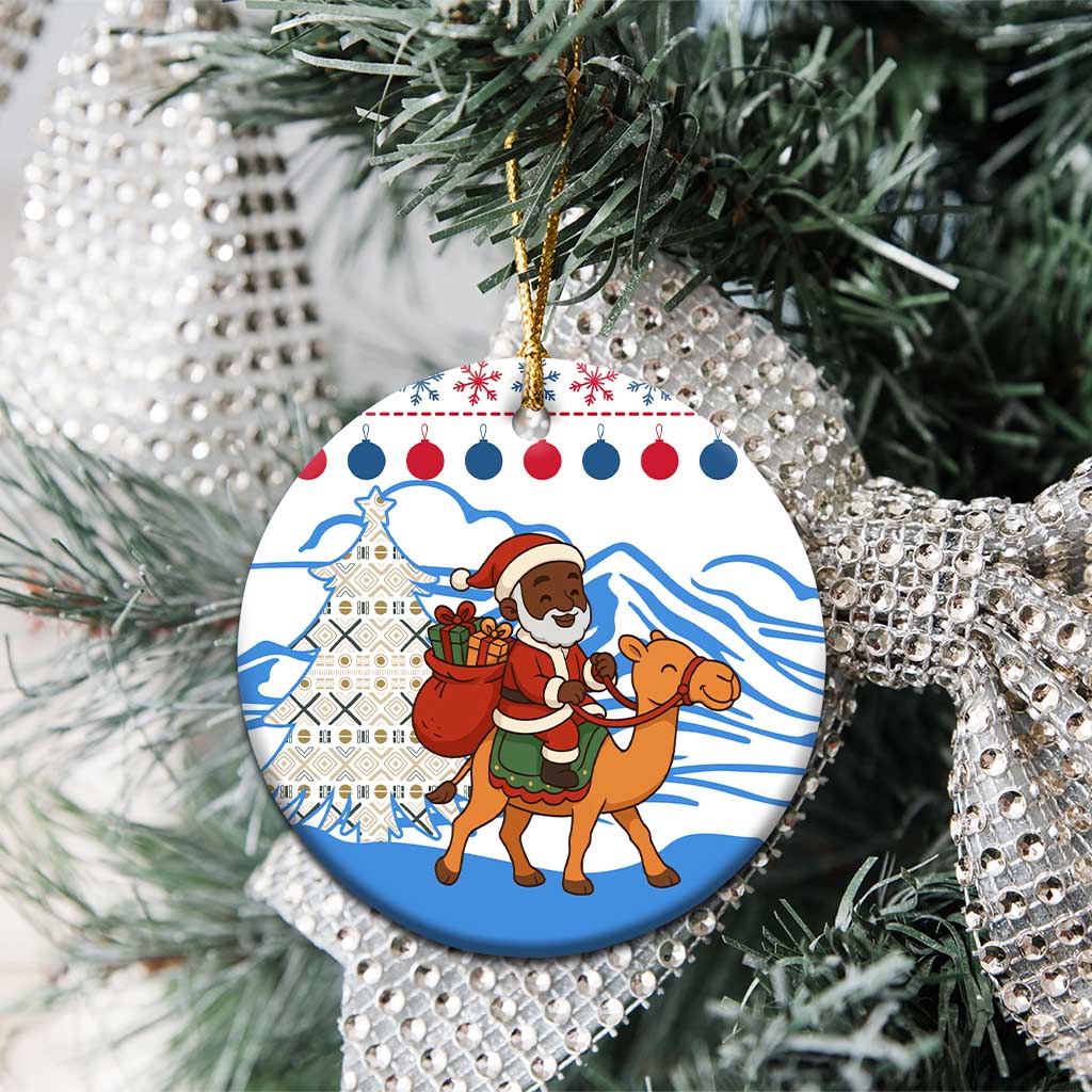 Somalia Christmas Ceramic Ornament with Santa on Camel Christmas Tree Ornaments Candy Canes and Snowflake - Wonder Print Shop