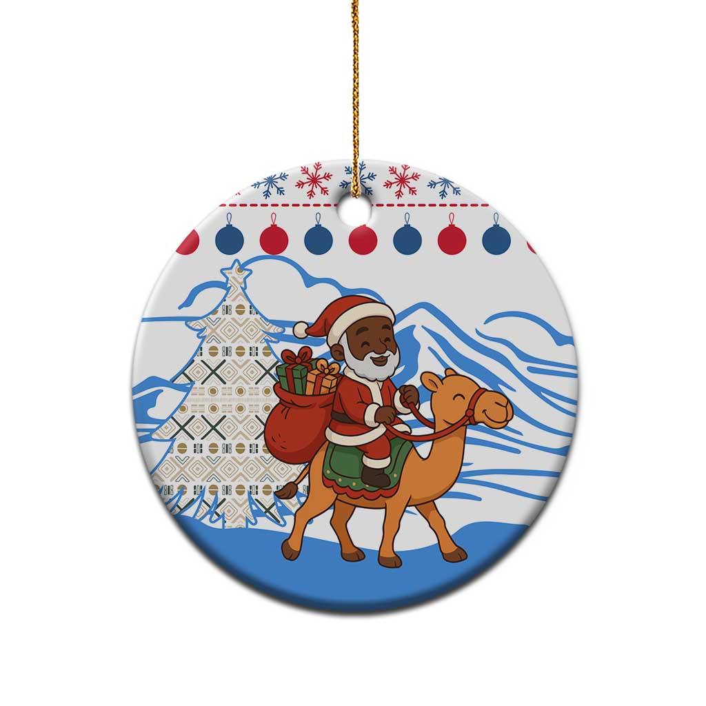Somalia Christmas Ceramic Ornament with Santa on Camel Christmas Tree Ornaments Candy Canes and Snowflake - Wonder Print Shop