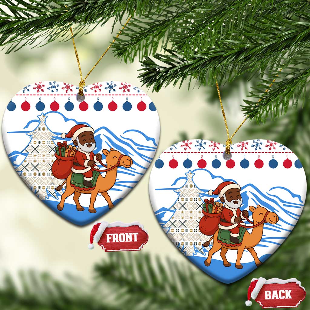 Somalia Christmas Ceramic Ornament with Santa on Camel Christmas Tree Ornaments Candy Canes and Snowflake - Wonder Print Shop