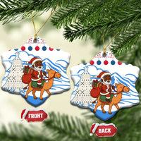 Somalia Christmas Ceramic Ornament with Santa on Camel Christmas Tree Ornaments Candy Canes and Snowflake - Wonder Print Shop