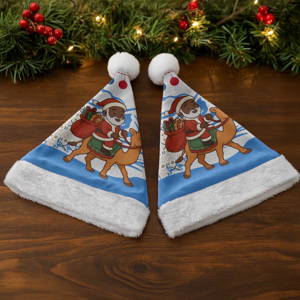 Somalia Christmas Santa Hat with Santa on Camel Christmas Tree Ornaments Candy Canes and Snowflake - Wonder Print Shop