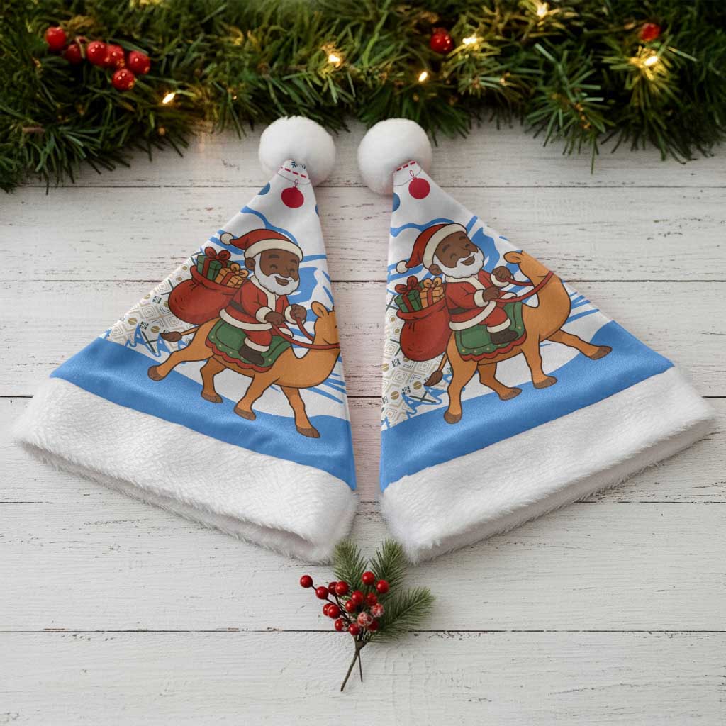 Somalia Christmas Santa Hat with Santa on Camel Christmas Tree Ornaments Candy Canes and Snowflake - Wonder Print Shop