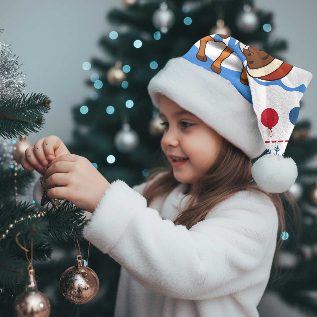 Somalia Christmas Santa Hat with Santa on Camel Christmas Tree Ornaments Candy Canes and Snowflake - Wonder Print Shop