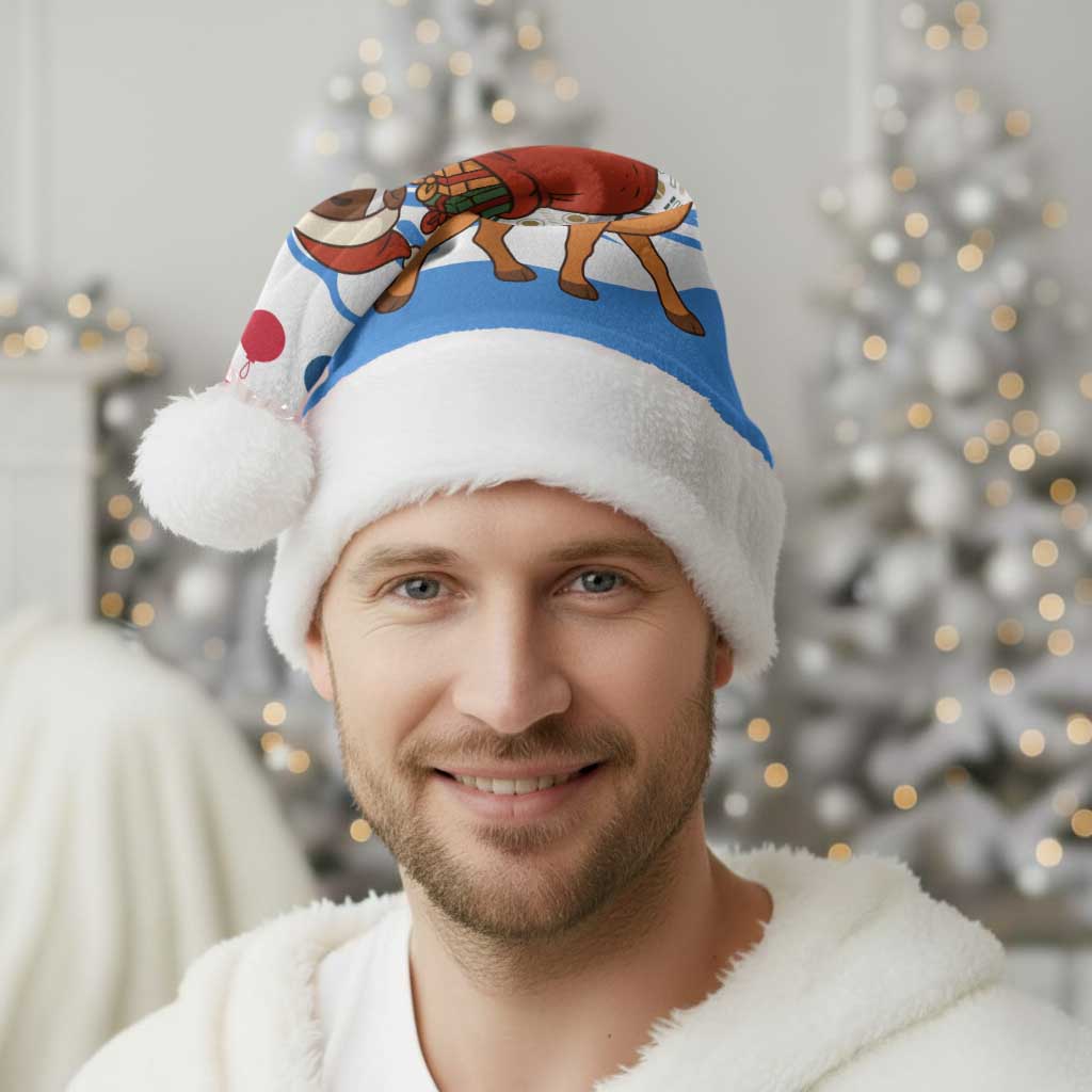 Somalia Christmas Santa Hat with Santa on Camel Christmas Tree Ornaments Candy Canes and Snowflake - Wonder Print Shop