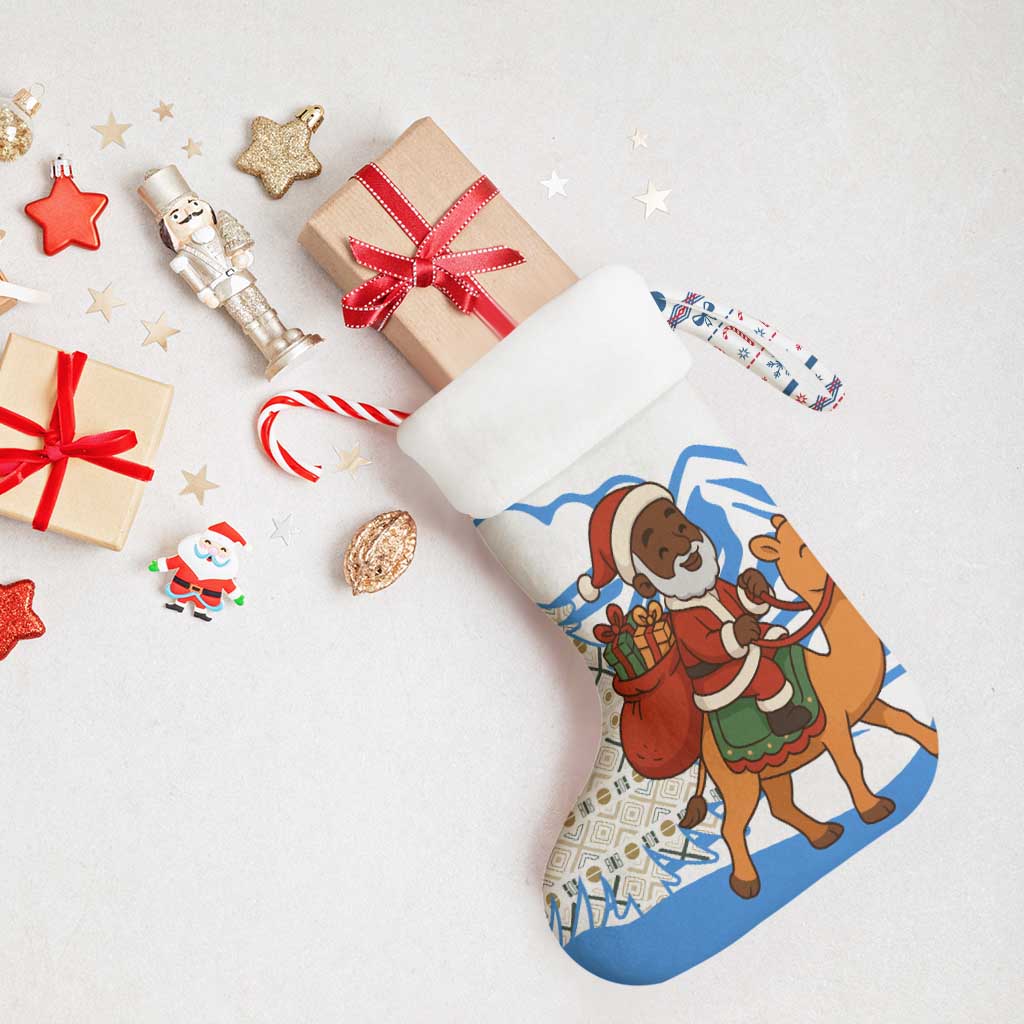 Somalia Christmas Stocking with Santa on Camel Christmas Tree Ornaments Candy Canes and Snowflake - Wonder Print Shop