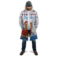 Somalia Christmas Cloak with Santa on Camel Christmas Tree Ornaments Candy Canes and Snowflake - Wonder Print Shop