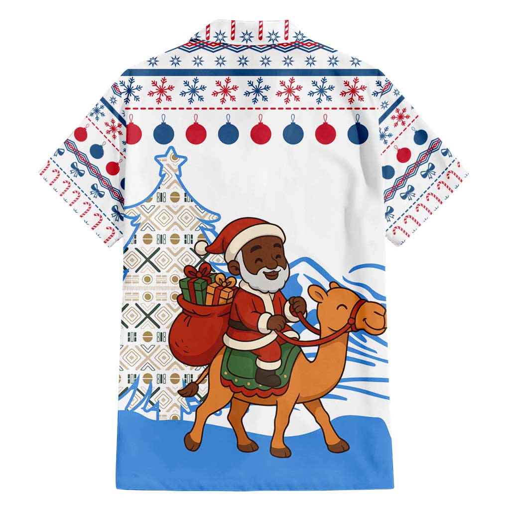 Somalia Christmas Family Matching Long Sleeve Bodycon Dress and Hawaiian Shirt with Santa on Camel Christmas Tree Ornaments Candy Canes and Snowflake - Wonder Print Shop