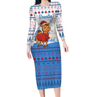 Somalia Christmas Family Matching Long Sleeve Bodycon Dress and Hawaiian Shirt with Santa on Camel Christmas Tree Ornaments Candy Canes and Snowflake - Wonder Print Shop