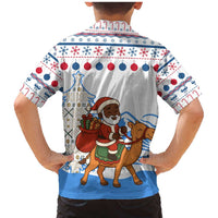 Somalia Christmas Family Matching Mermaid Dress and Hawaiian Shirt with Santa on Camel Christmas Tree Ornaments Candy Canes and Snowflake - Wonder Print Shop