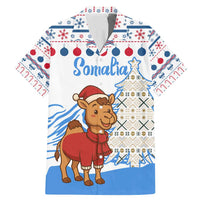 Somalia Christmas Family Matching Mermaid Dress and Hawaiian Shirt with Santa on Camel Christmas Tree Ornaments Candy Canes and Snowflake - Wonder Print Shop