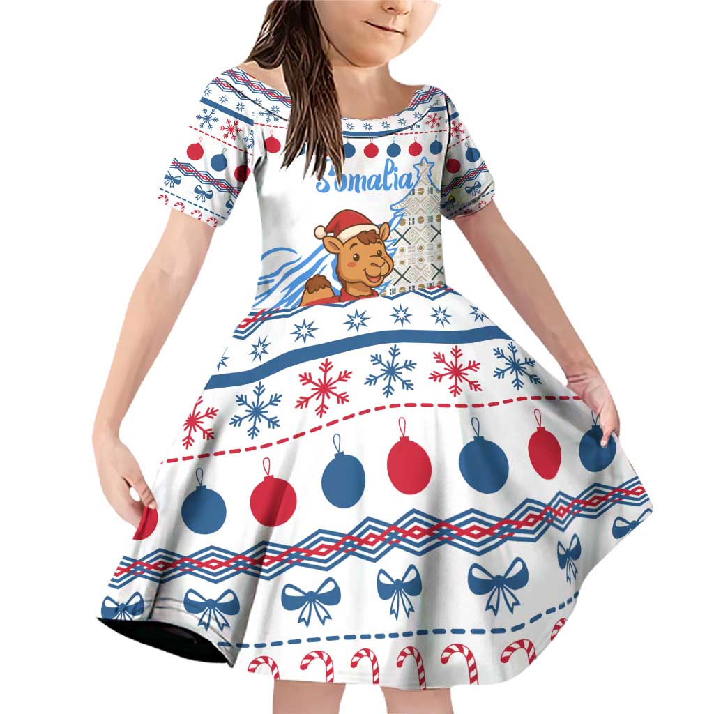 Somalia Christmas Family Matching Off Shoulder Short Dress and Hawaiian Shirt with Santa on Camel Christmas Tree Ornaments Candy Canes and Snowflake - Wonder Print Shop