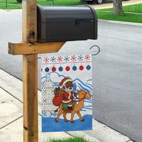 Somalia Christmas Garden Flag with Santa on Camel Christmas Tree Ornaments Candy Canes and Snowflake - Wonder Print Shop