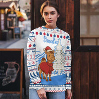 Somalia Christmas Ugly Christmas Sweater with Santa on Camel Christmas Tree Ornaments Candy Canes and Snowflake - Wonder Print Shop