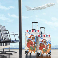 Somalia Christmas Luggage Cover with Santa on Camel Christmas Tree Ornaments Candy Canes and Snowflake - Wonder Print Shop