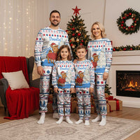 Somalia Christmas Pajama Set with Santa on Camel Christmas Tree Ornaments Candy Canes and Snowflake - Wonder Print Shop