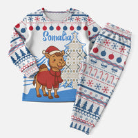 Somalia Christmas Pajama Set with Santa on Camel Christmas Tree Ornaments Candy Canes and Snowflake - Wonder Print Shop