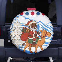 Somalia Christmas Spare Tire Cover with Santa on Camel Christmas Tree Ornaments Candy Canes and Snowflake - Wonder Print Shop