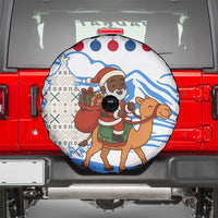 Somalia Christmas Spare Tire Cover with Santa on Camel Christmas Tree Ornaments Candy Canes and Snowflake - Wonder Print Shop