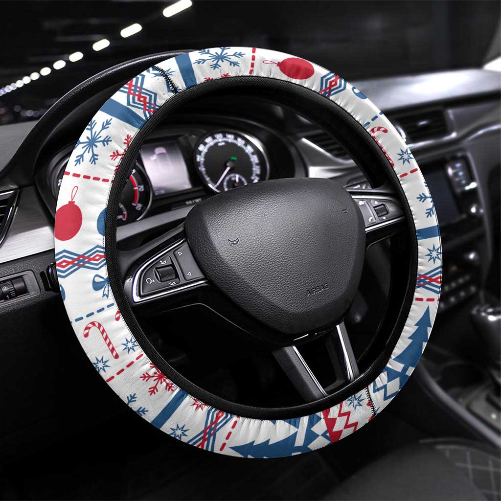 Somalia Christmas Steering Wheel Cover with Santa on Camel Christmas Tree Ornaments Candy Canes and Snowflake - Wonder Print Shop