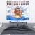 Somalia Christmas Tapestry with Santa on Camel Christmas Tree Ornaments Candy Canes and Snowflake - Wonder Print Shop
