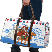 Somalia Christmas Travel Bag with Santa on Camel Christmas Tree Ornaments Candy Canes and Snowflake - Wonder Print Shop
